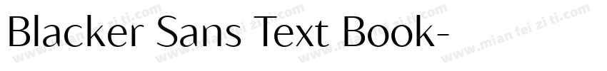 Blacker Sans Text Book字体转换